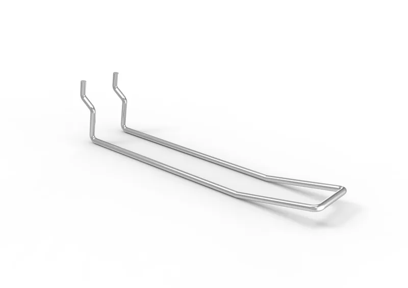 Lochplattendoppelhaken für Lochung 25 / 4 bis 5 vzk l = 160, Durchmesser 3,4 mm (Lochwandhaken) Doppelhaken, ZA 25 mm, B 28 mm