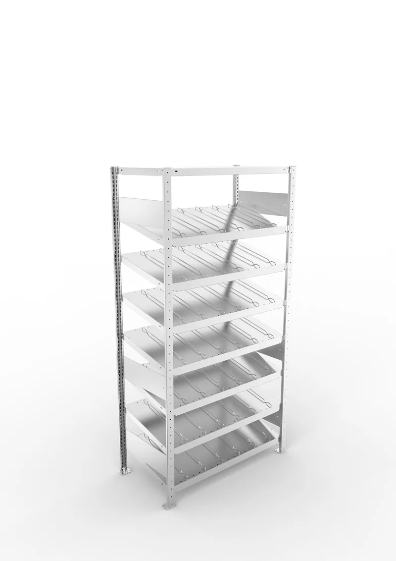 Schrägbodenregal CLIP 12° S3 KANBAN