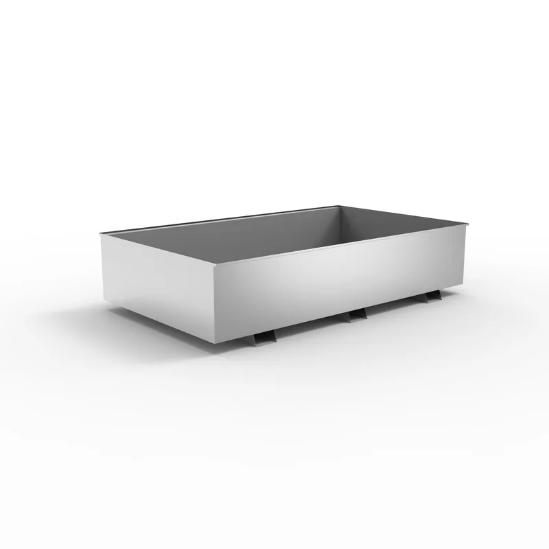 Regalwanne WSR-B 13.22/1000 ohne Gitterrost fvzk (feuerverzinkt) BxTxH= 2180 x 1300 x 542 mm (inkl. 100mm Unterfahrhöhe) Auffangvolumen: 1000 Liter, Blechstärke: 3 mm