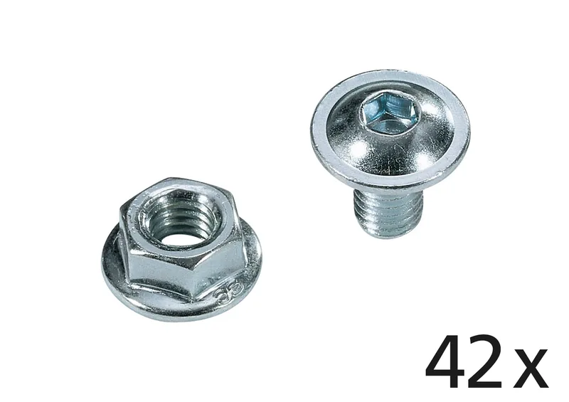 Set: 42 Linsenflanschkopfschrauben M6 x 12 vzk + 42 Sperrzahnmuttern